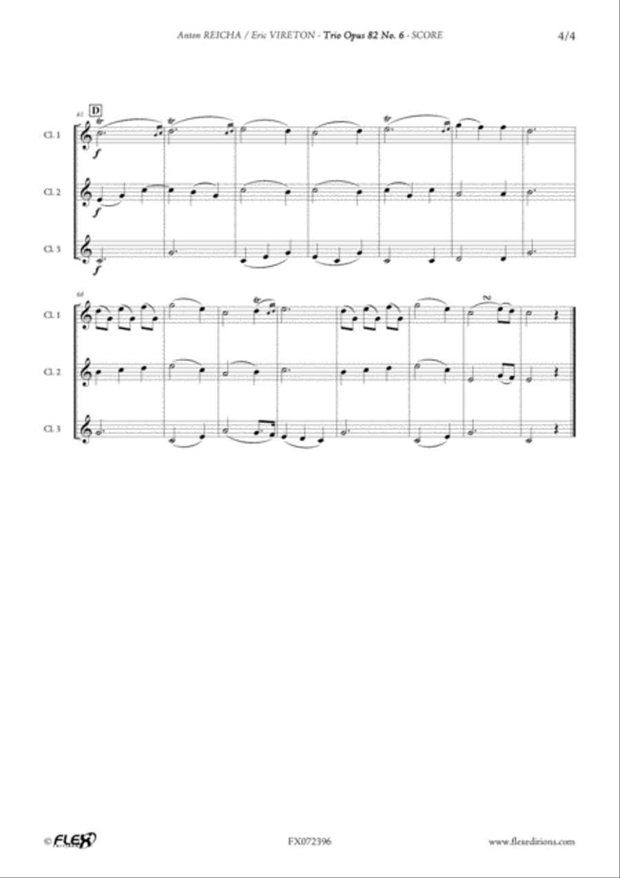 Trio Opus 82 No. 6 Clarinet Trio scores gallery preview page 4