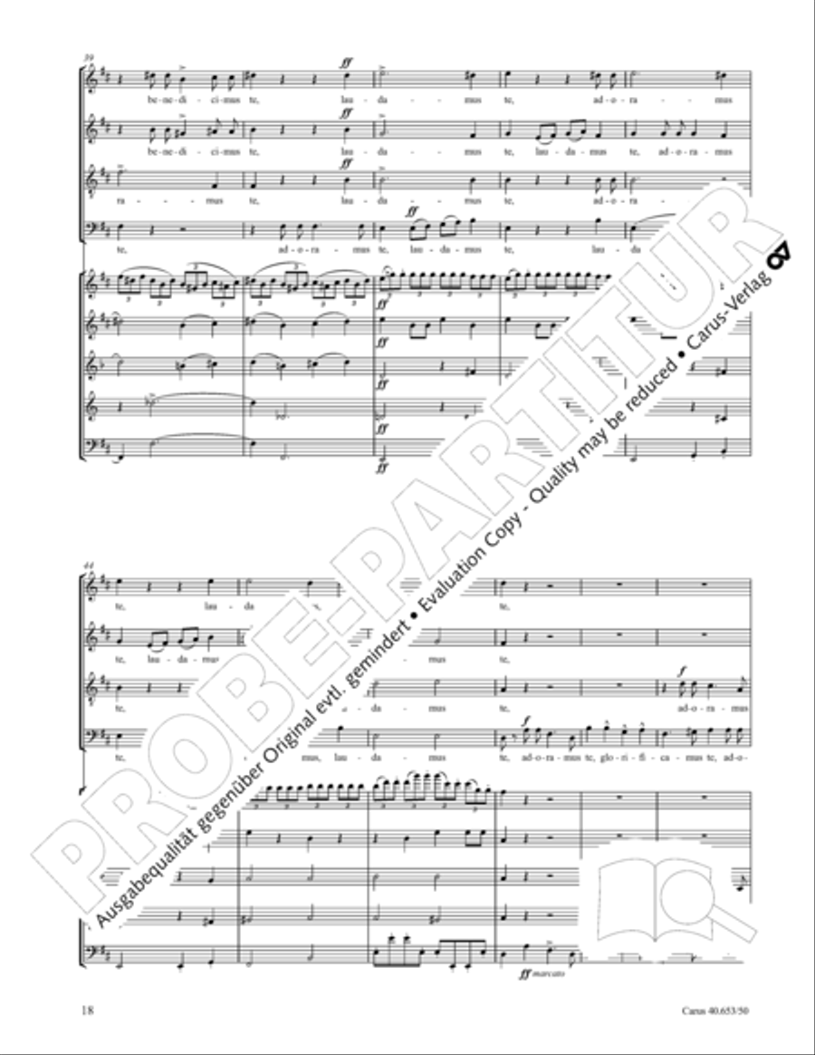 Mass in D Major (Missa in D) 4-Part scores gallery preview page 19