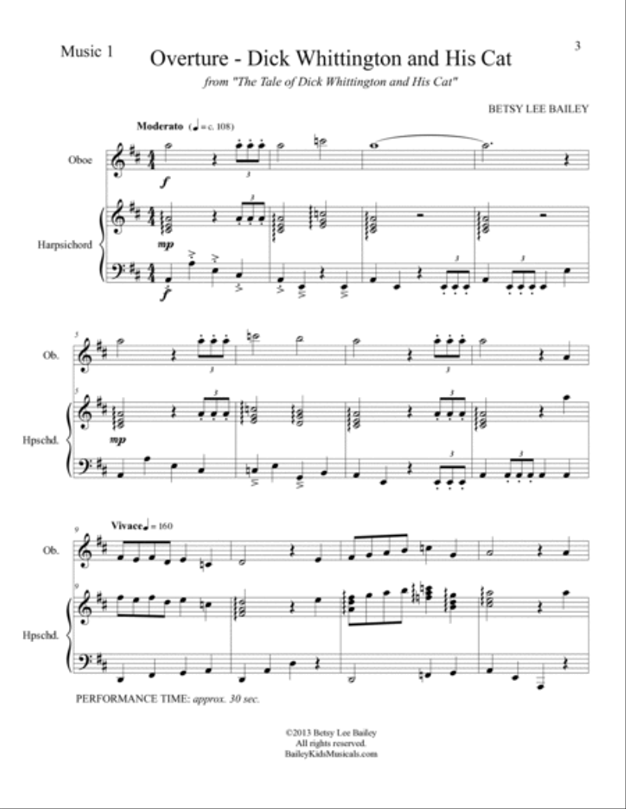 The Tale of Dick Whittington and His Cat - SCORE