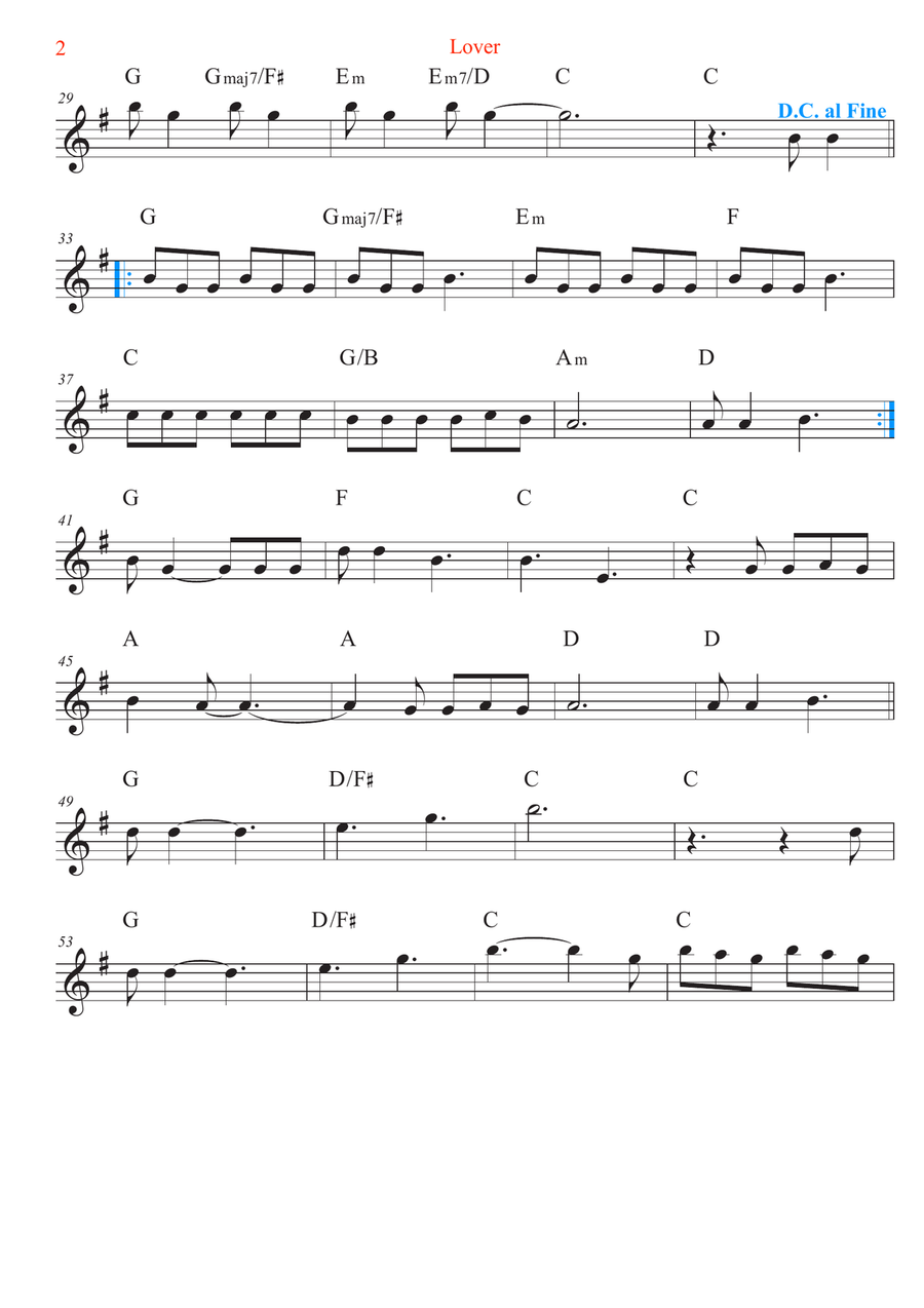Lover Violin Solo scores gallery preview page 2