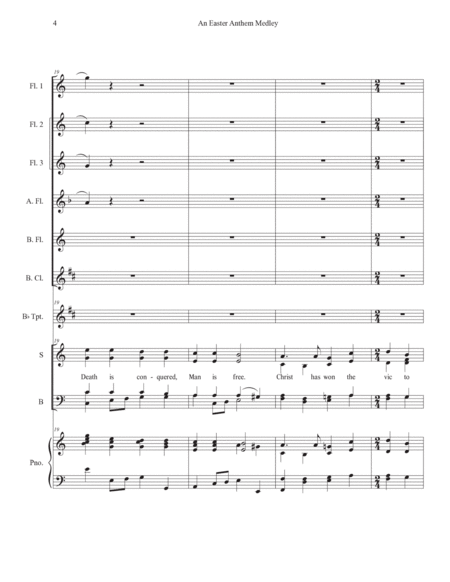 An Easter Anthem Medley for SATB Choir and Flute Ensemble image number null