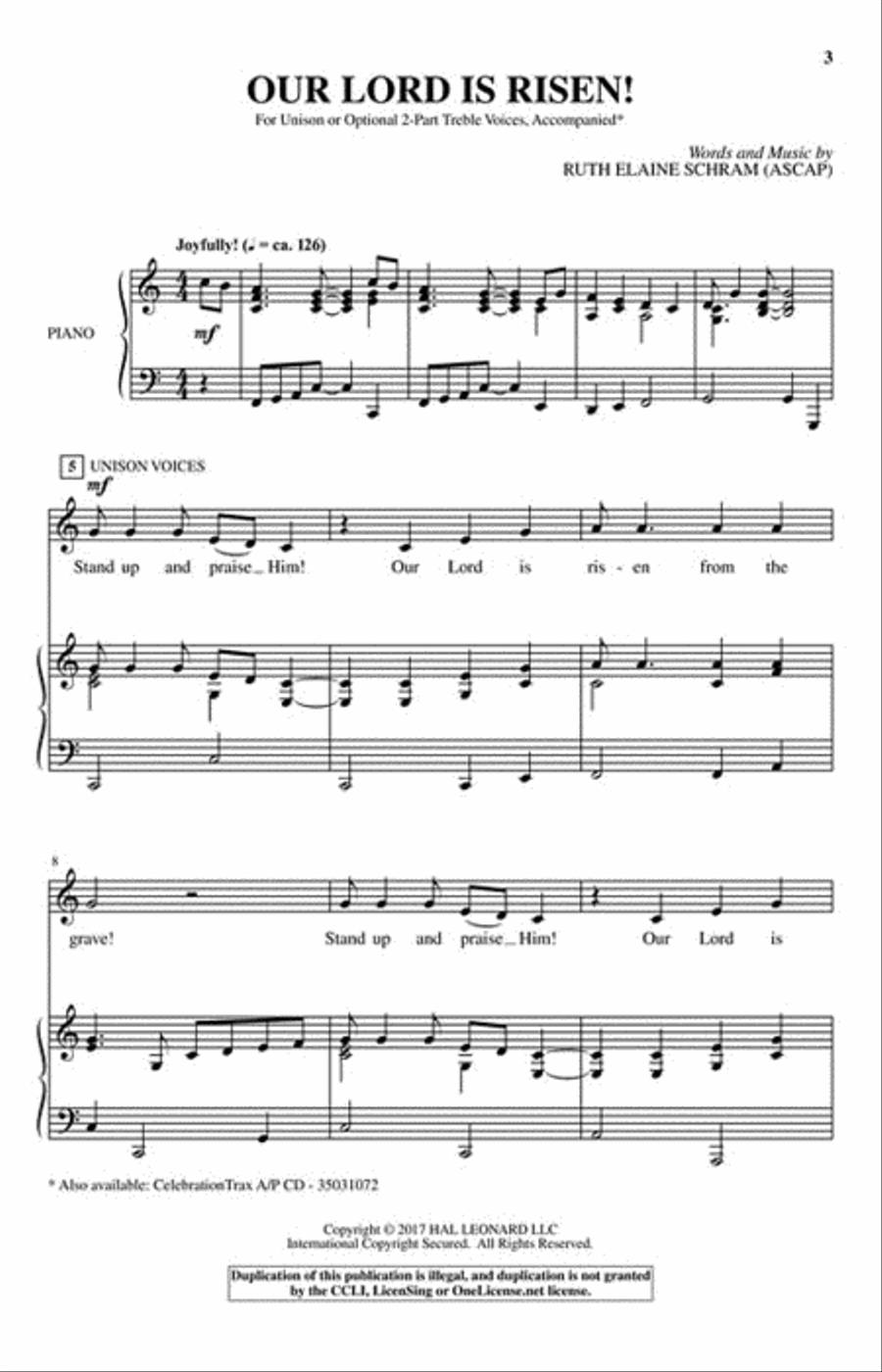 Our Lord Is Risen! Our Lord Is Risen! Unison Choir scores gallery preview page 2