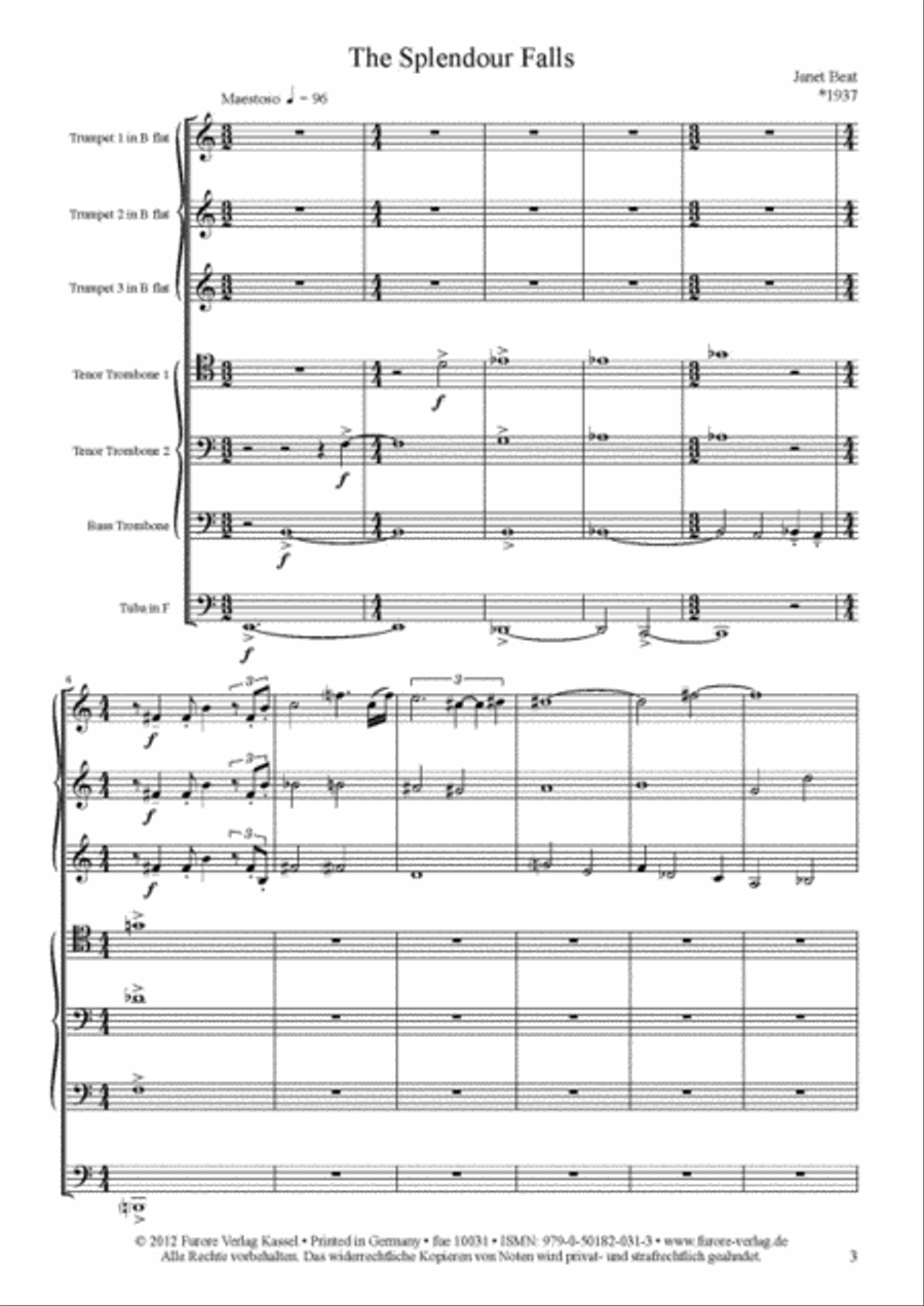 The Splendour Falls Trombone scores gallery preview page 2