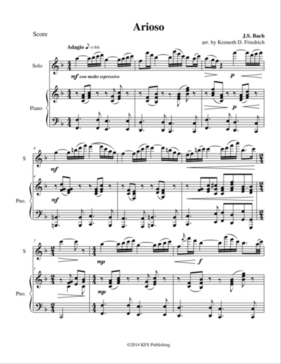Arioso Flute Solo scores gallery preview page 1