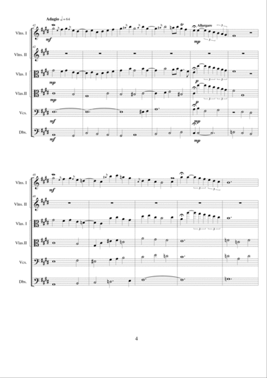 Fantasy no.4 in E minor - CS 265 for String orchestra String Quartet scores gallery preview page 4