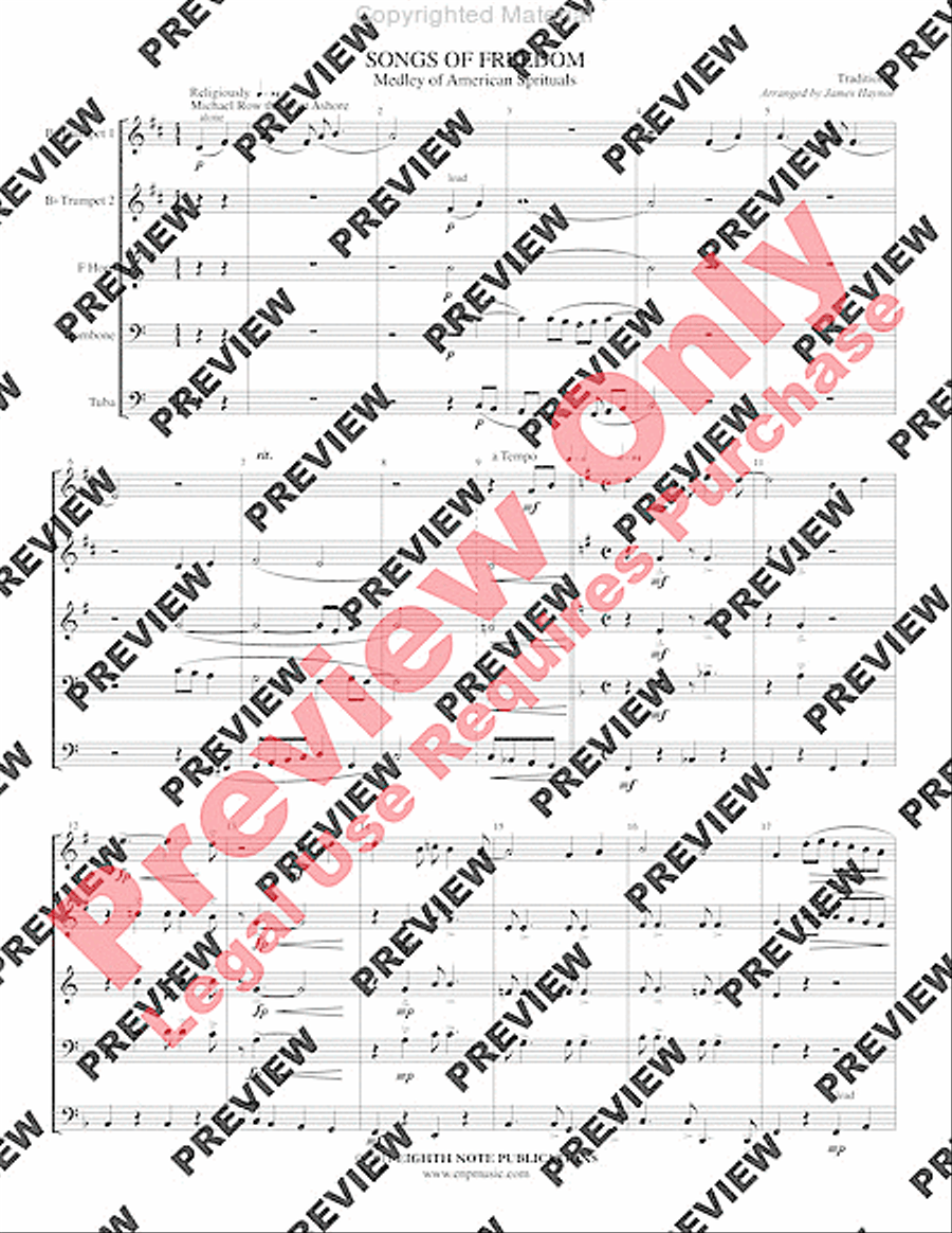 Songs of Freedom Songs of Freedom Brass Quintet scores gallery preview page 3