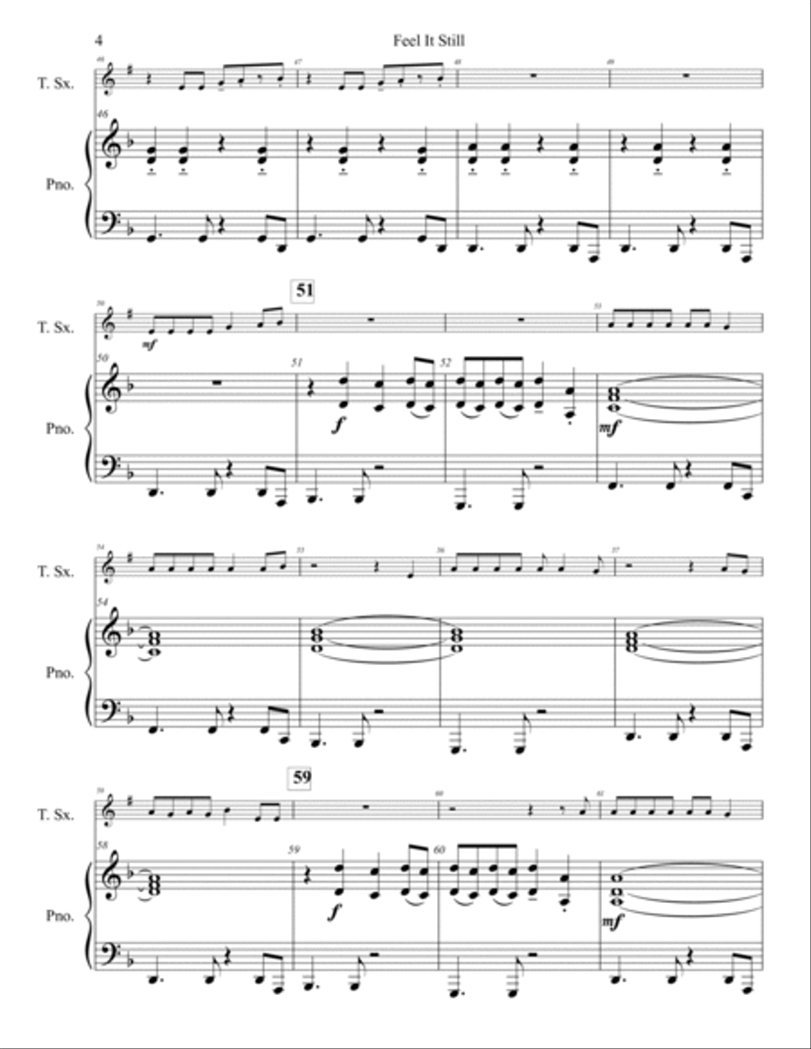 Feel It Still Tenor Saxophone scores gallery preview page 5