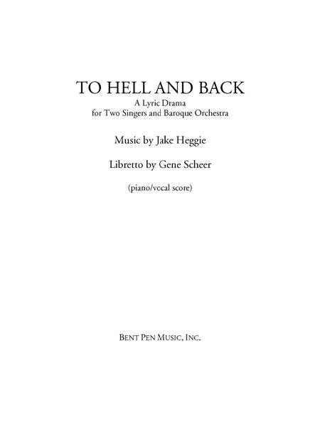 To Hell and Back (piano/vocal score)