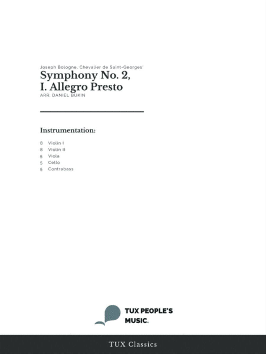 Symphony No. 2, I. Allegro Presto String Orchestra scores gallery preview page 2