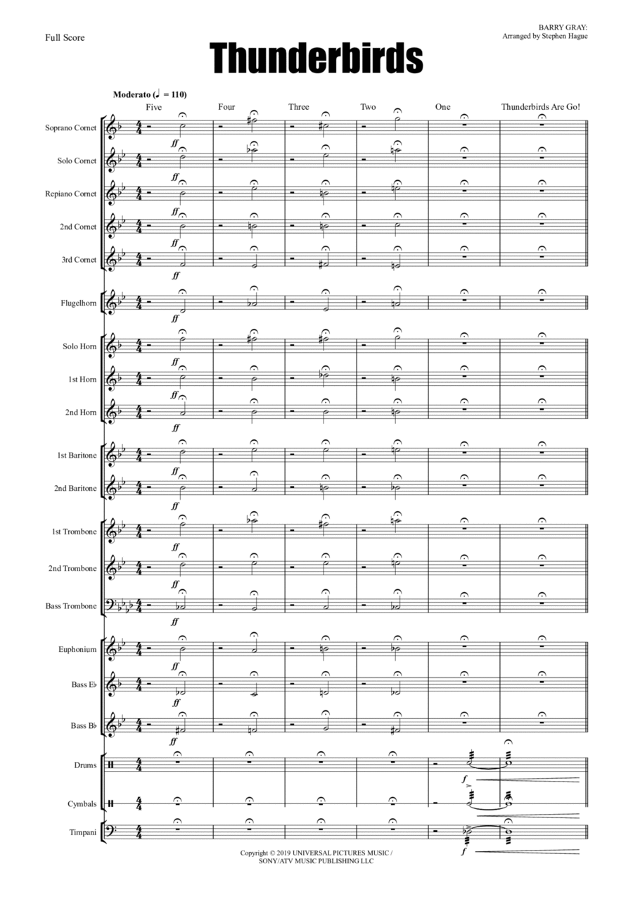 Thunderbirds Thunderbirds Brass Band scores gallery preview page 1