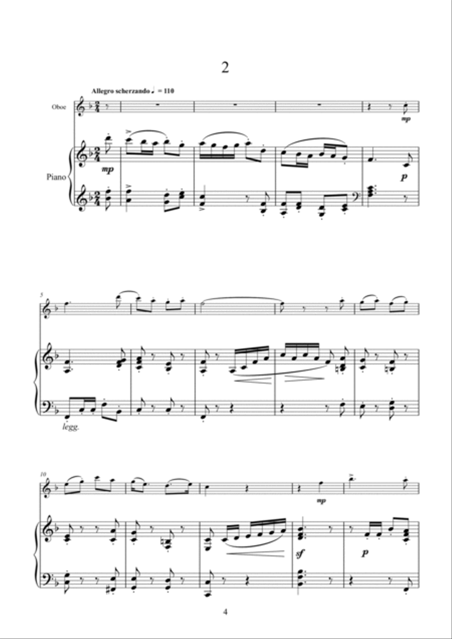 Hurlstone Five Ballads for oboe and piano Woodwind Duet scores gallery preview page 4