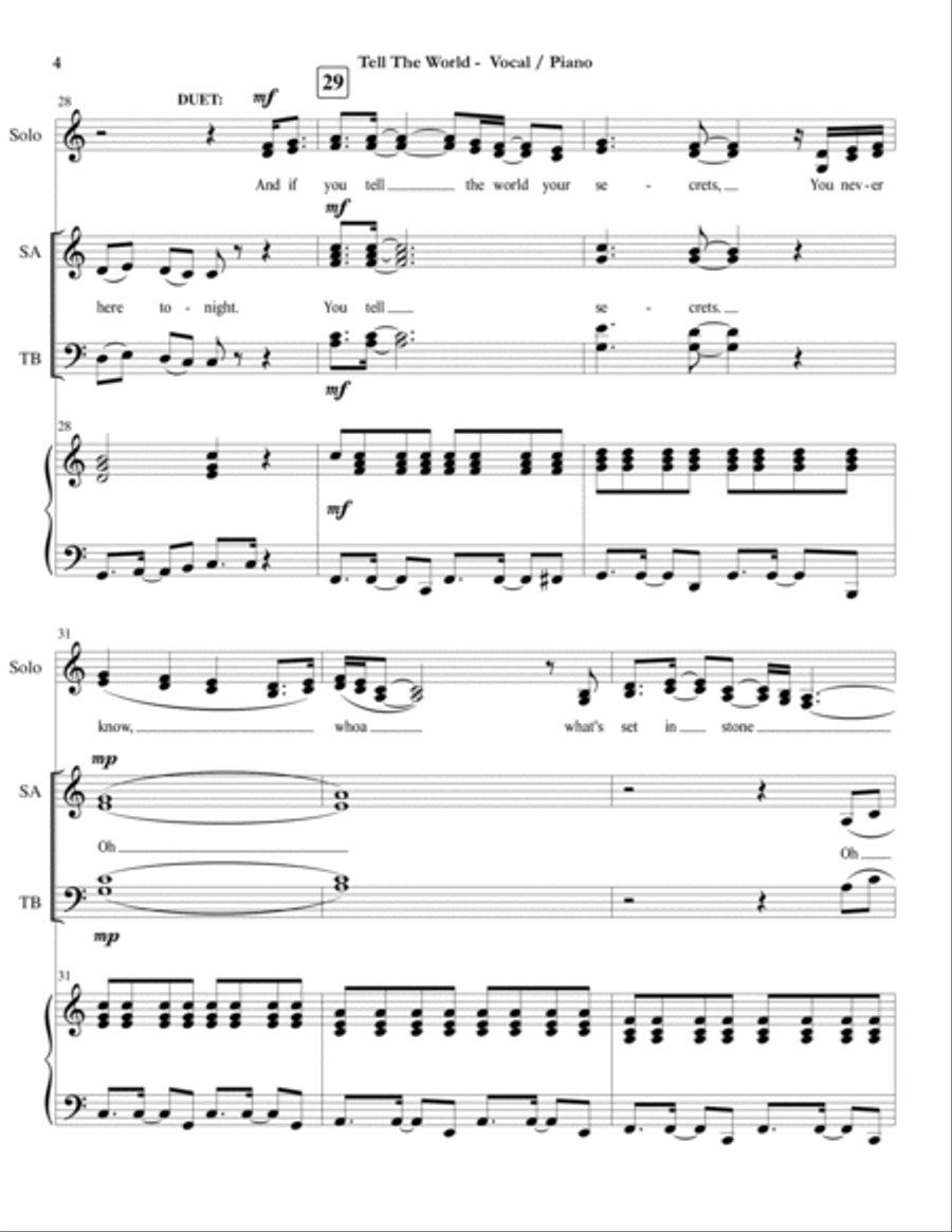 Tell The World Tell The World 4-Part scores gallery preview page 4