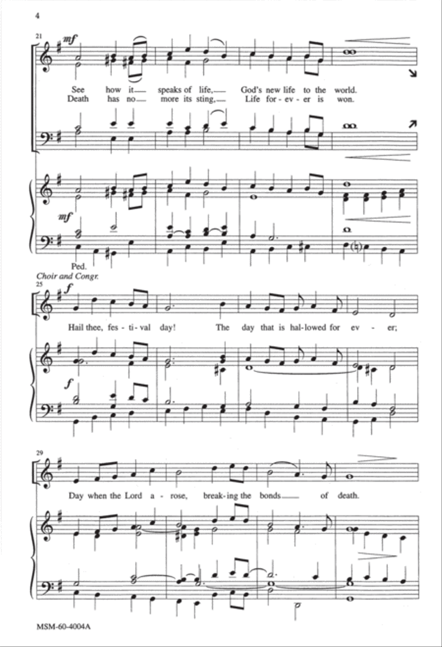 Hail Thee, Festival Day Hail Thee, Festival Day 4-Part scores gallery preview page 4