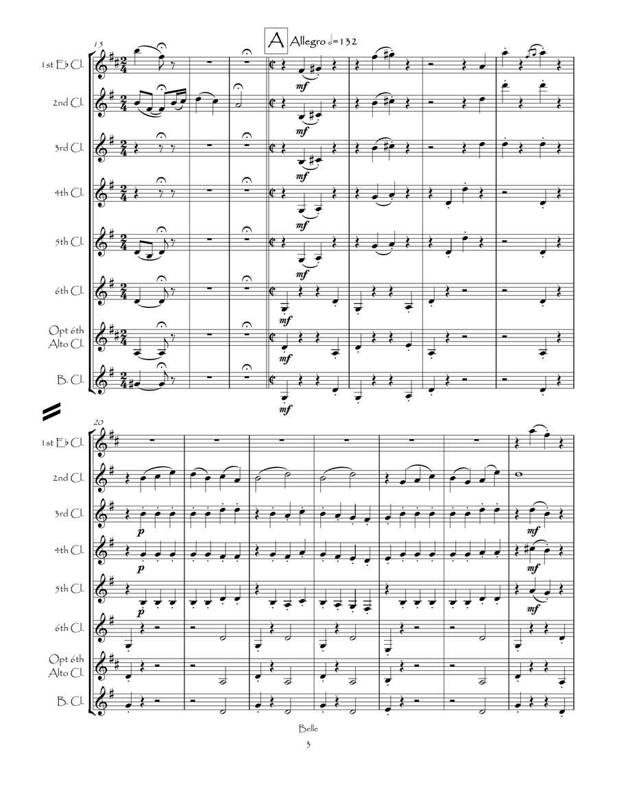 Belle Clarinet Choir scores gallery preview page 5