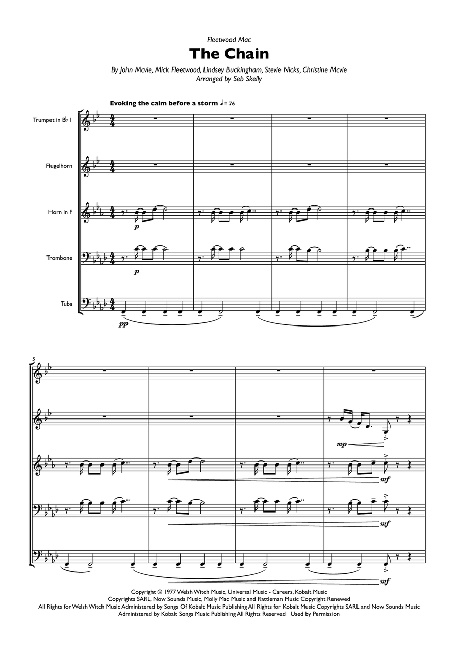 The Chain Brass Ensemble scores gallery preview page 1