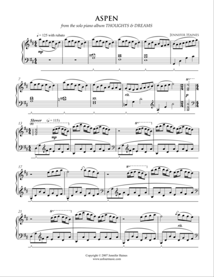 Aspen Piano Solo scores gallery preview page 1