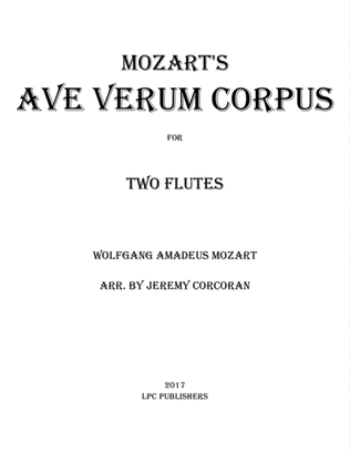 Book cover for Ave Verum Corpus for Two Flutes
