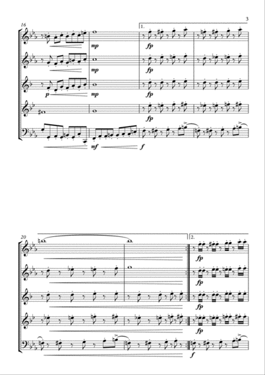 Dance of the Angry Baby Chicks Woodwind Quintet scores gallery preview page 3