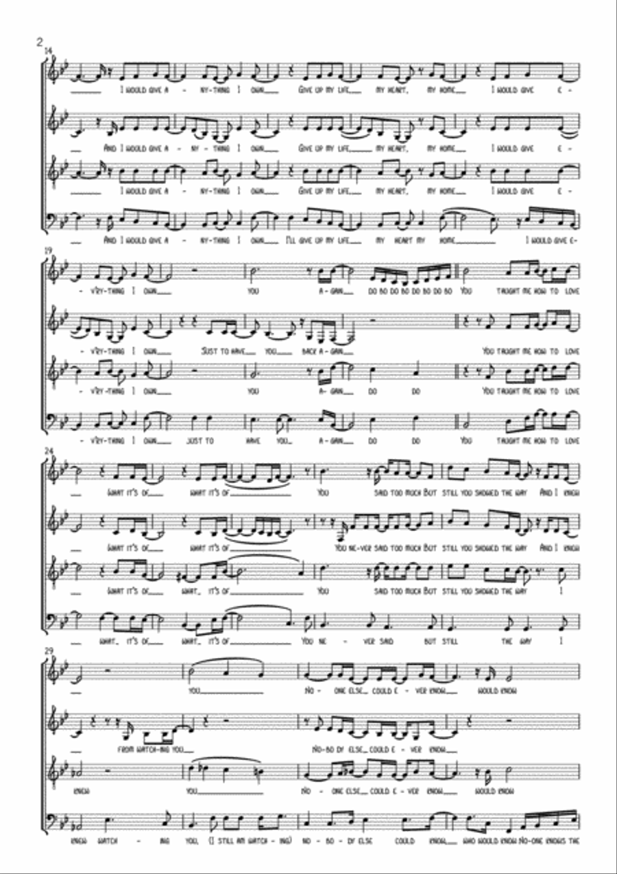 Everything I Own 4-Part scores gallery preview page 2