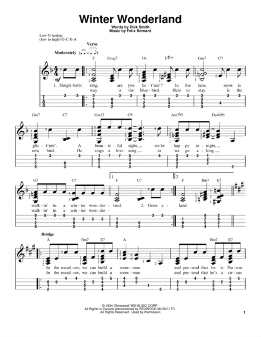 Winter Wonderland Winter Wonderland Ukulele scores gallery preview page 1