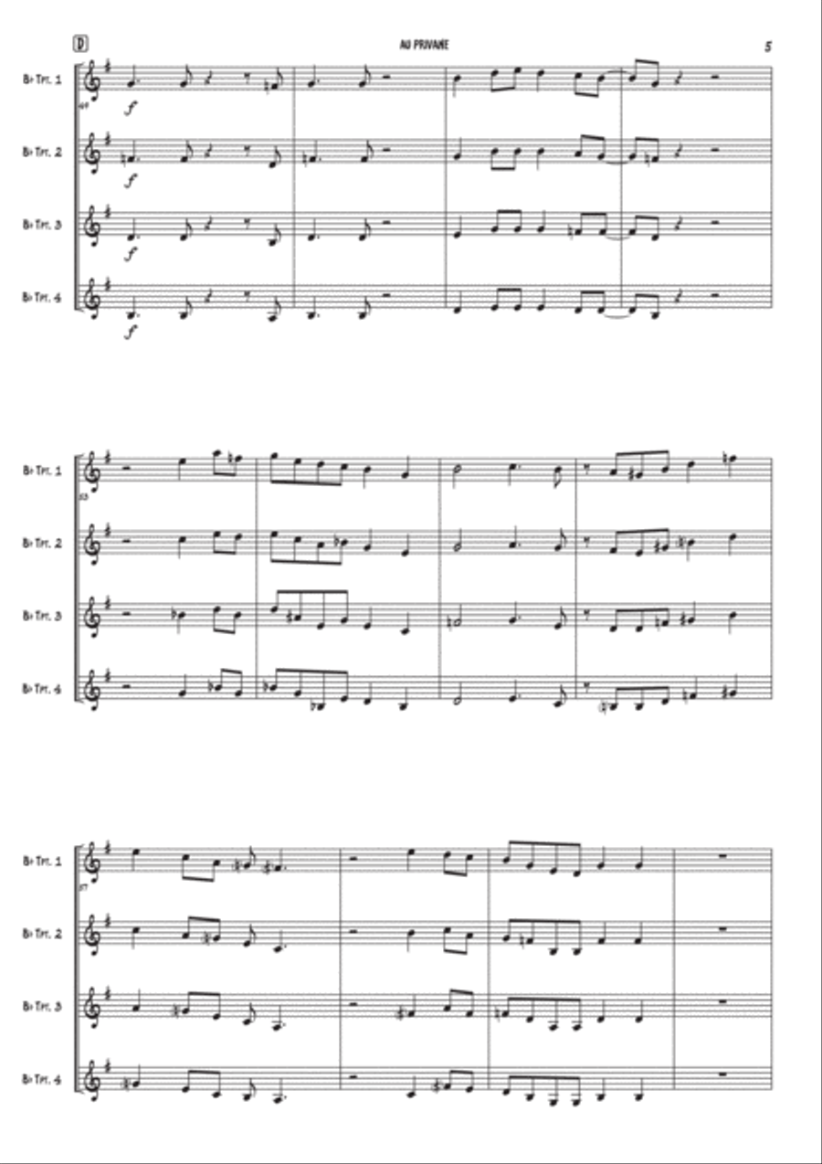 Au Privave Woodwind Quartet scores gallery preview page 5