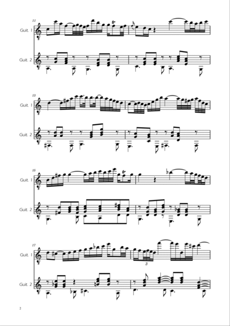 Arioso BWV 156 - Guitar Duet Classical Guitar scores gallery preview page 2