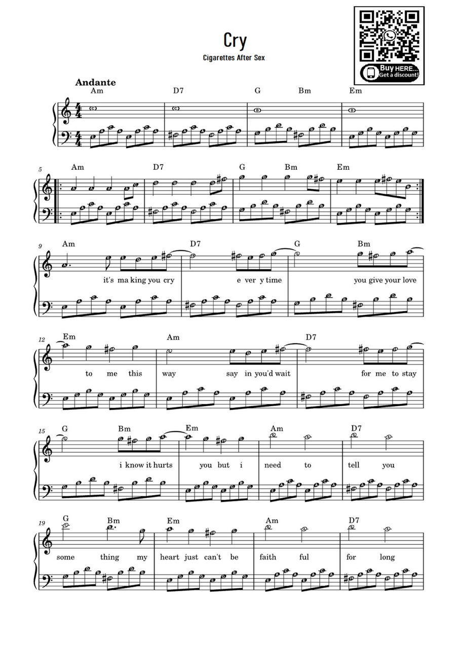 Cry Easy Piano scores gallery preview page 1
