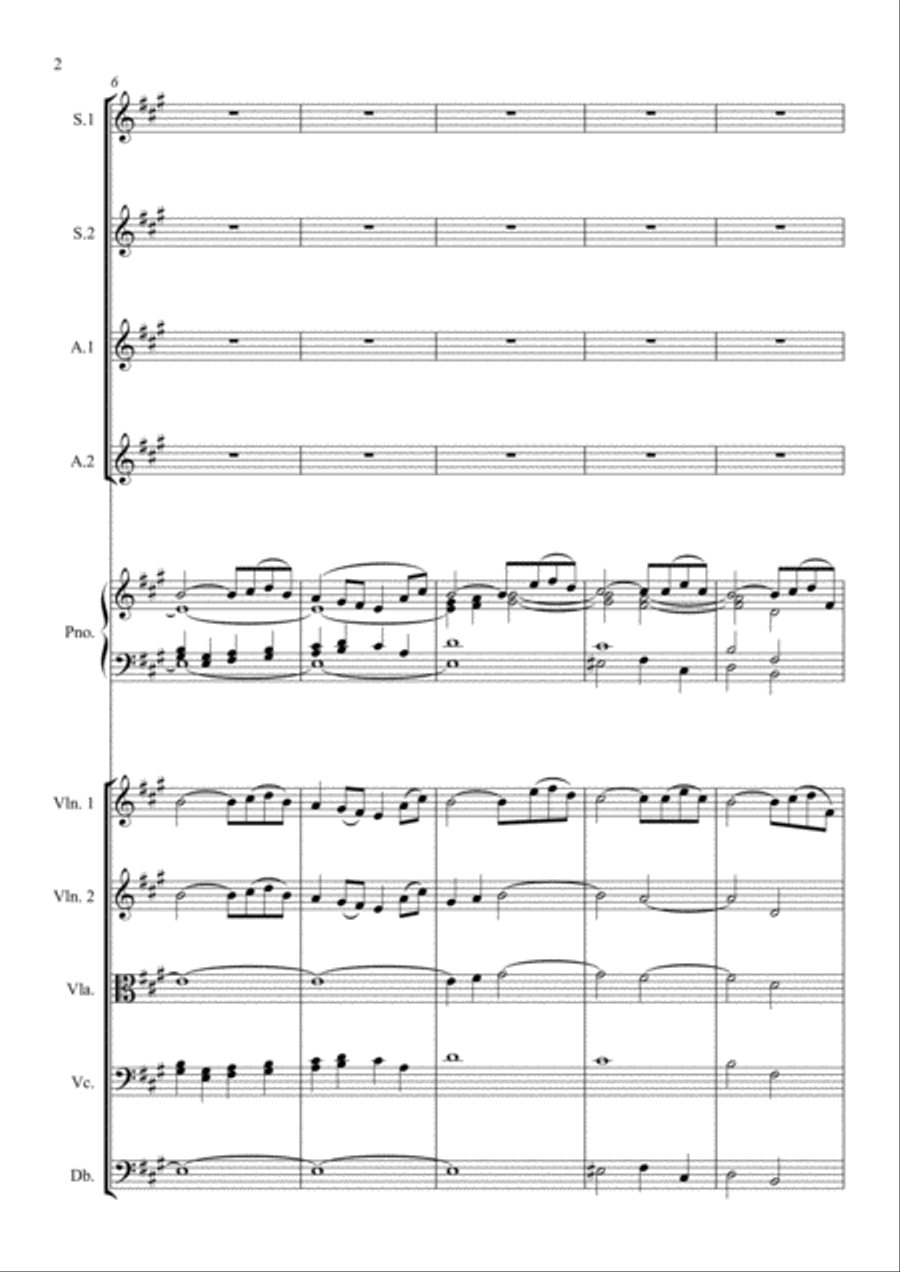 Panis Angelicus (SSAA, Piano and Strings) by Cesar Franck SSAA scores gallery preview page 2
