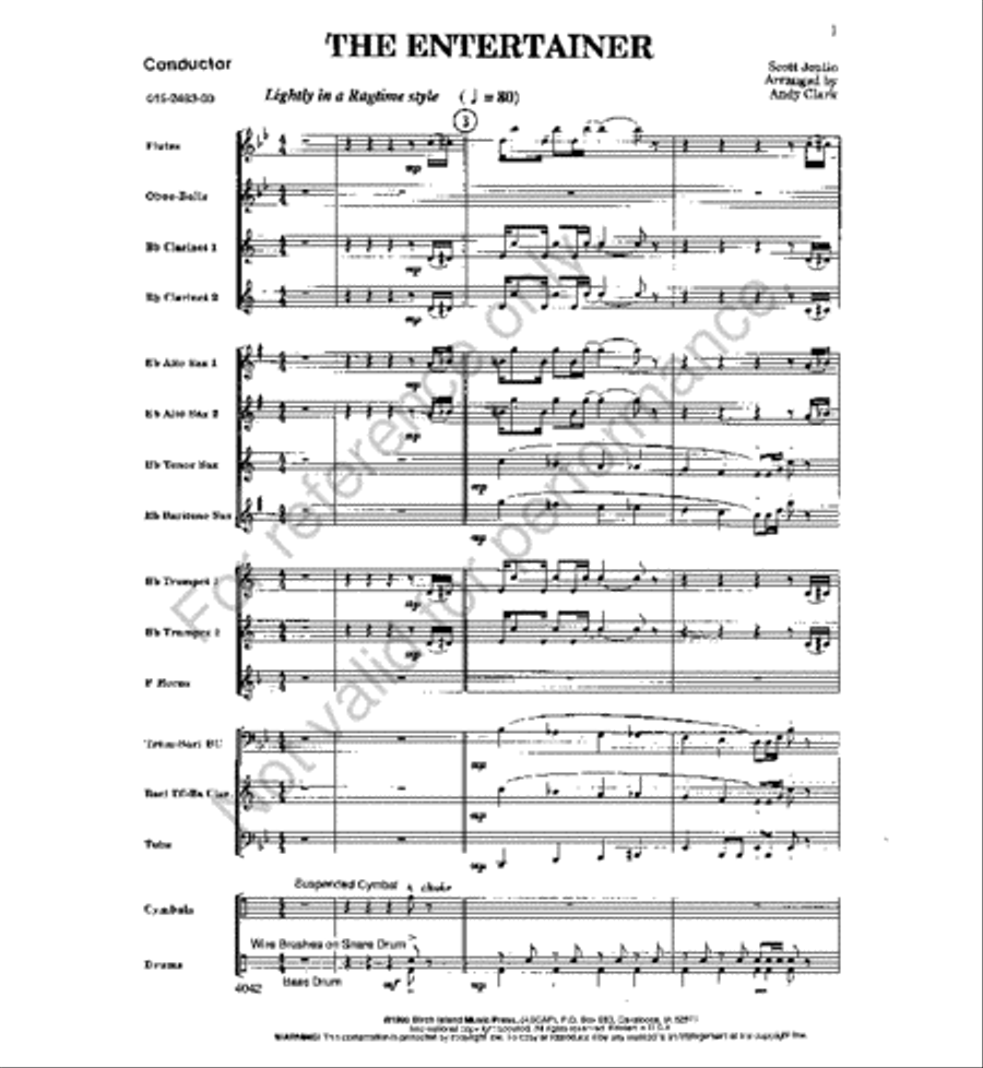 The Entertainer Concert Band scores gallery preview page 2