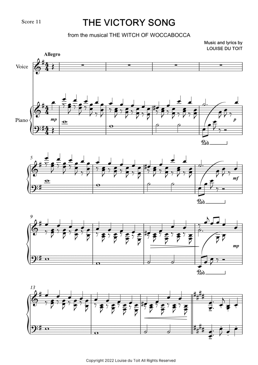 The Witch of Woccabocca - The Victory Song Voice scores gallery preview page 1