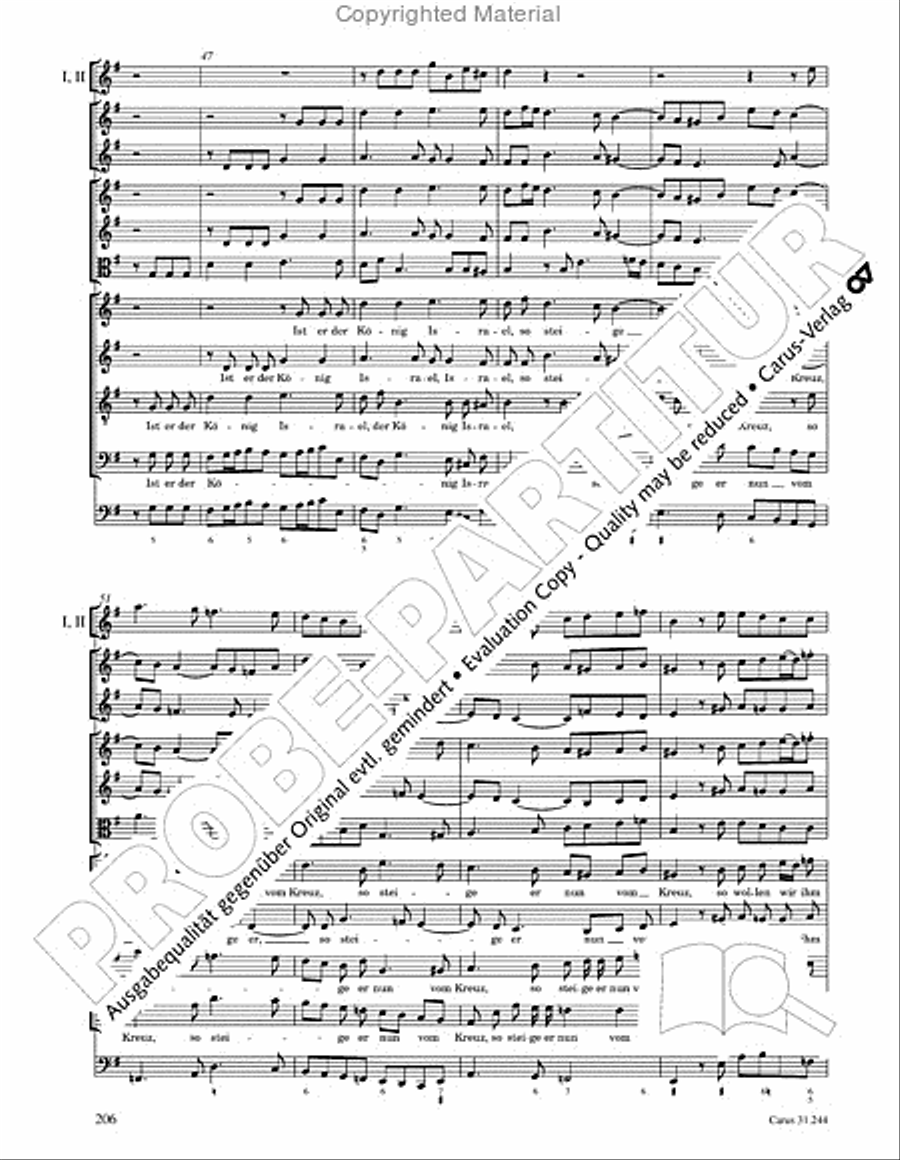 St. Matthew Passion (Matthaus-Passion) 4-Part scores gallery preview page 208