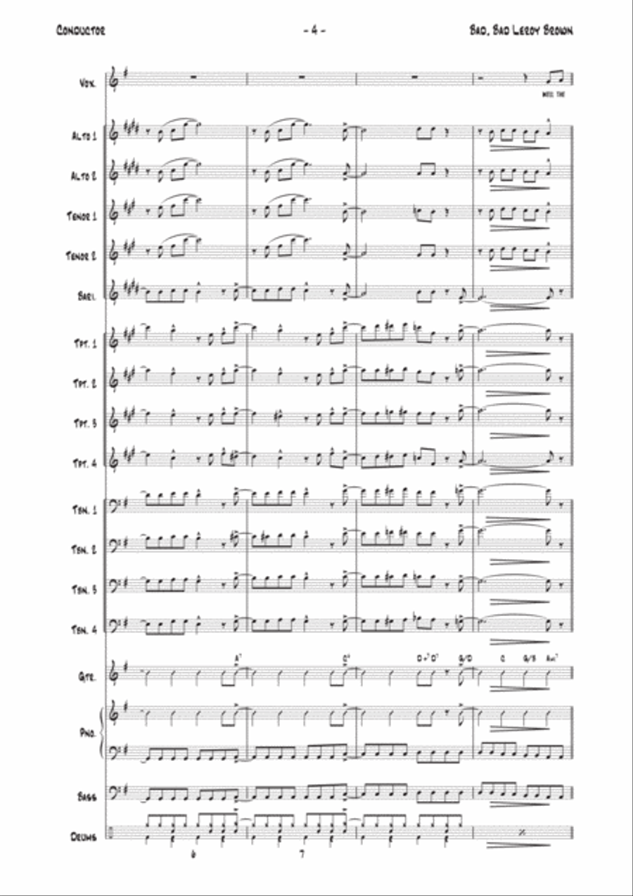 Bad, Bad Leroy Brown Jazz Ensemble scores gallery preview page 4