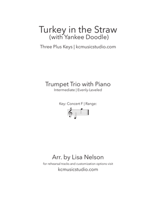 Turkey in the Straw - Trumpet Trio with Piano Accompaniment
