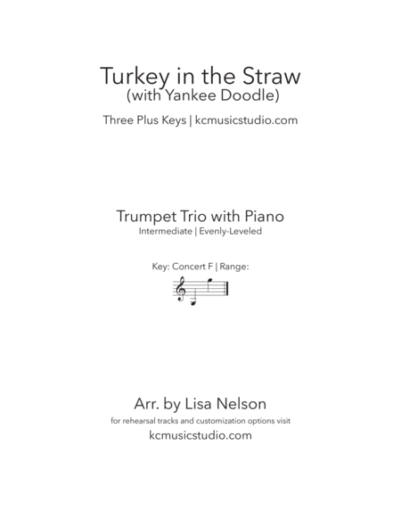 Turkey in the Straw - Trumpet Trio with Piano Accompaniment image number null
