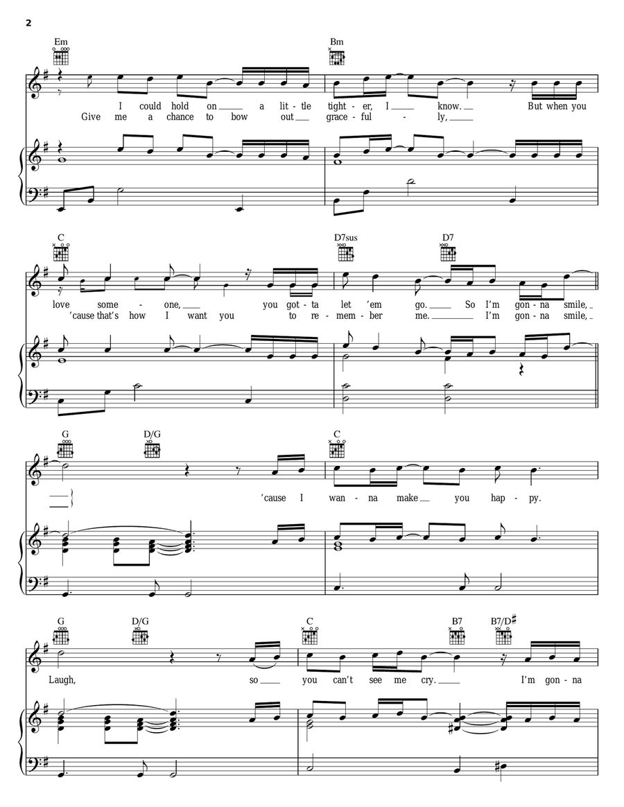 Smile Piano, Vocal, Guitar scores gallery preview page 2