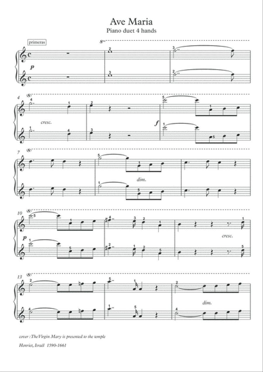 Ave Maria for piano duet 4 hands Ave Maria for piano duet 4 hands 1 Piano, 4-Hands scores gallery preview page 2