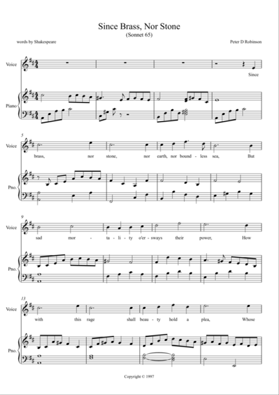 Since Brass, Nor Stone Since Brass, Nor Stone Voice scores gallery preview page 1