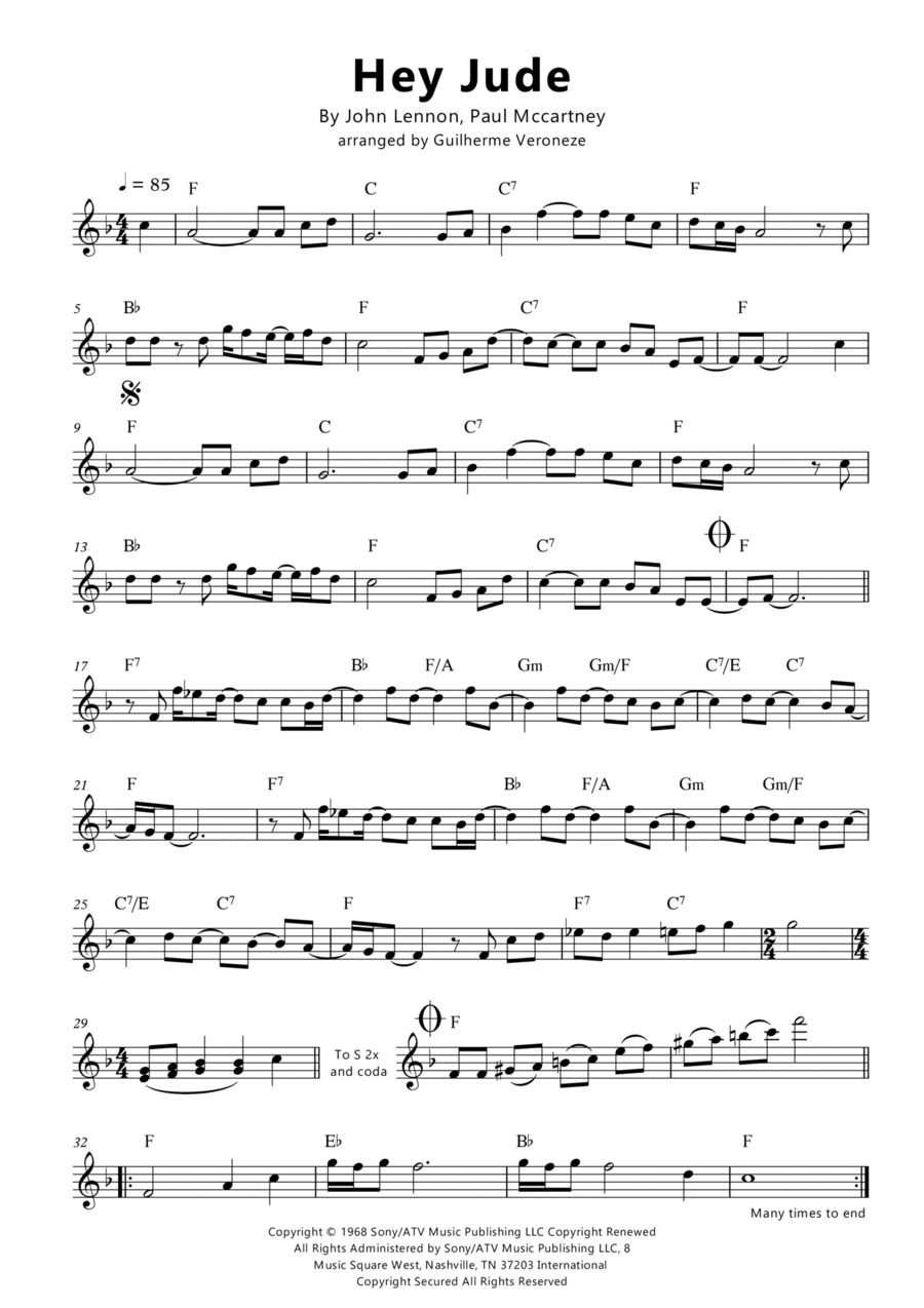 Hey Jude Hey Jude Small Ensemble scores gallery preview page 1