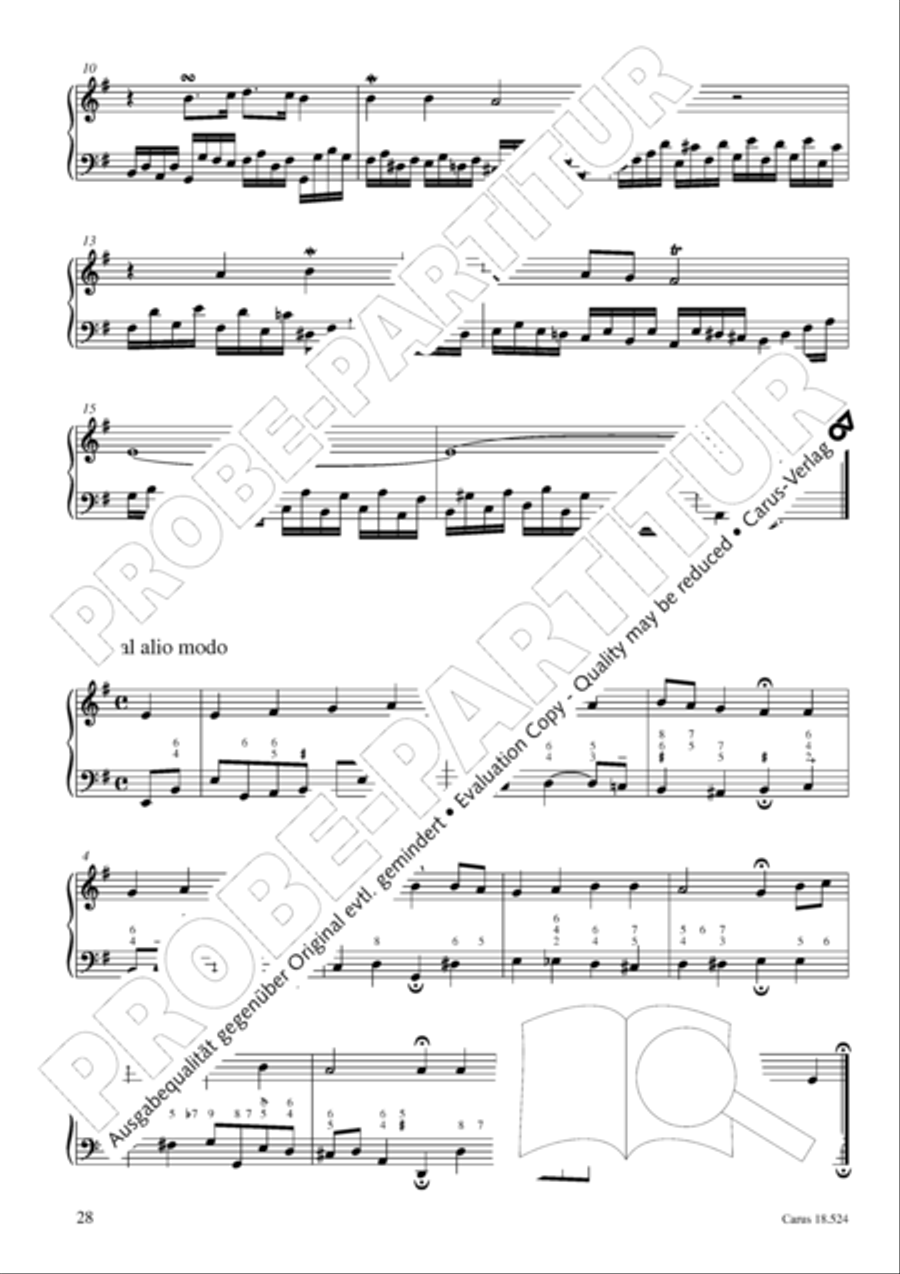 Chorale arrangements. First part of the Clavier-Ubung Collection / Songbook scores gallery preview page 29