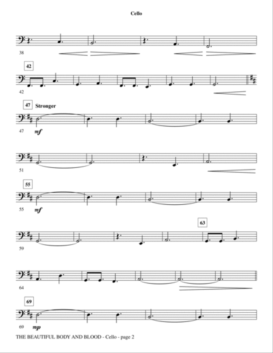 The Beautiful Body And Blood - Cello Choir scores gallery preview page 2