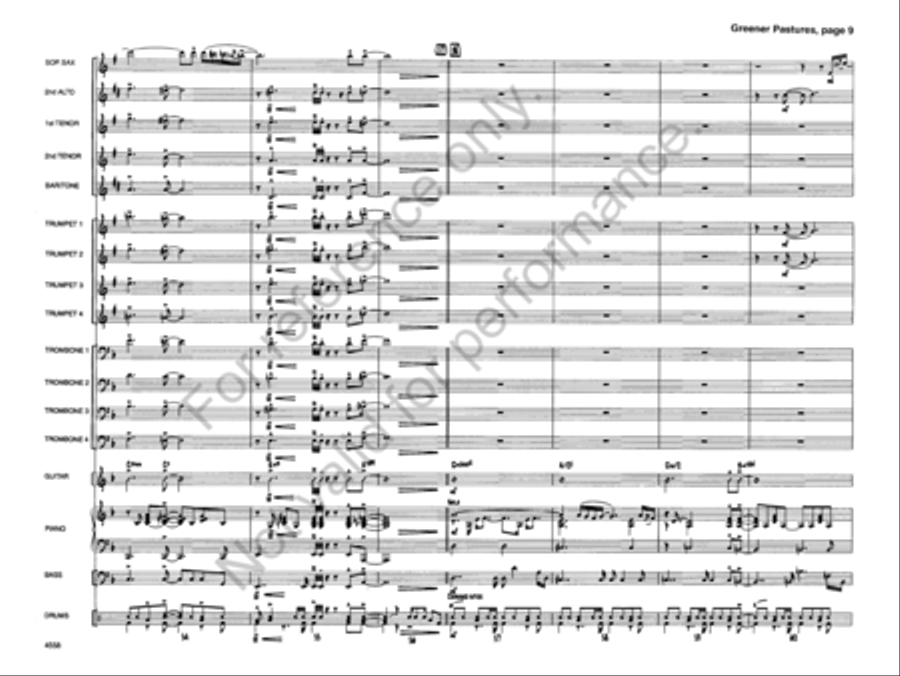 Greener Pastures Greener Pastures Jazz Ensemble scores gallery preview page 10