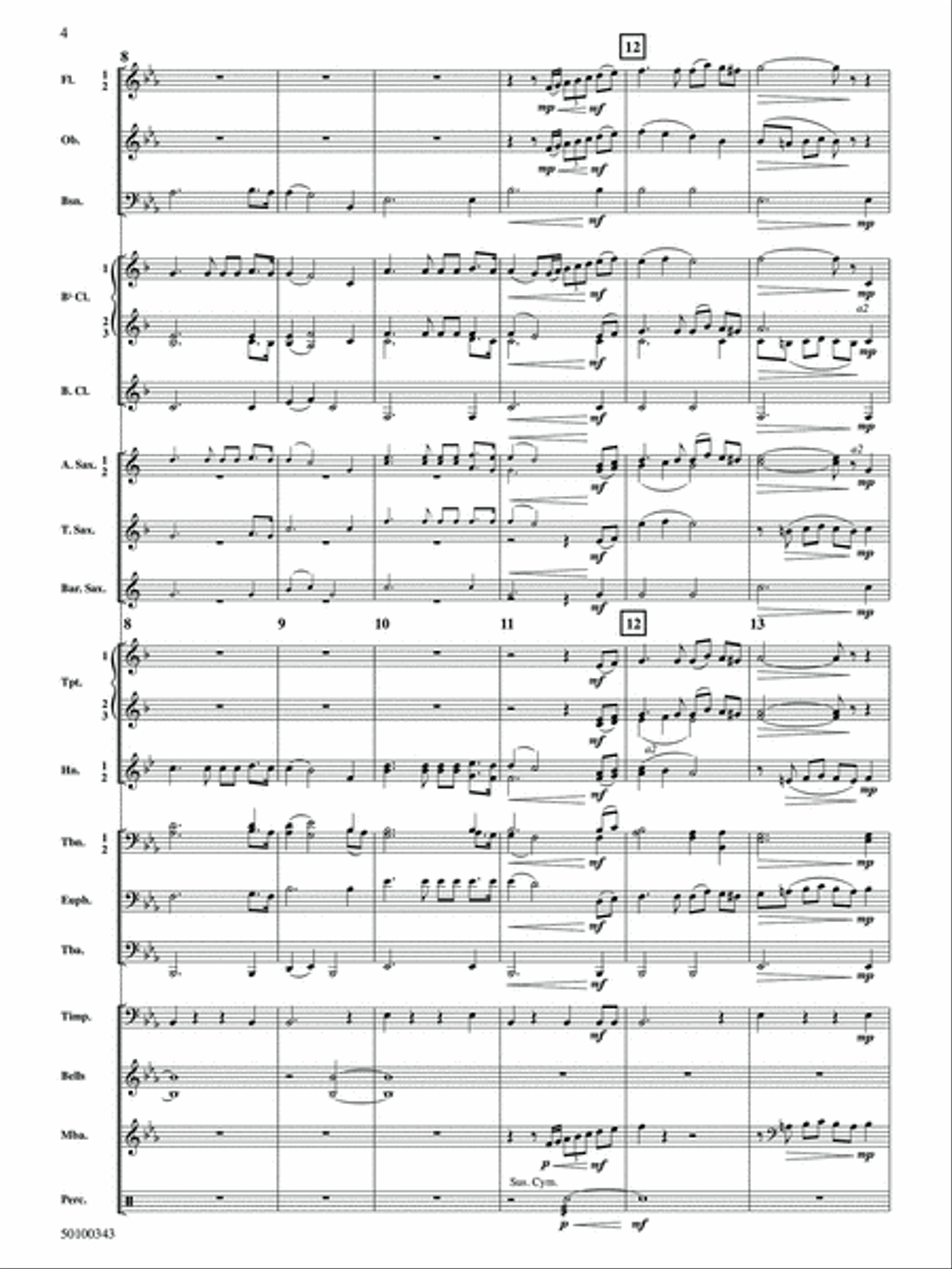 The Sun's Bright Glow (arr. Gene Milford) - Full Score Concert Band scores gallery preview page 4
