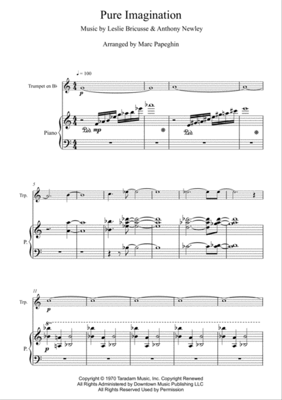 Pure Imagination Pure Imagination Trumpet Solo scores gallery preview page 2