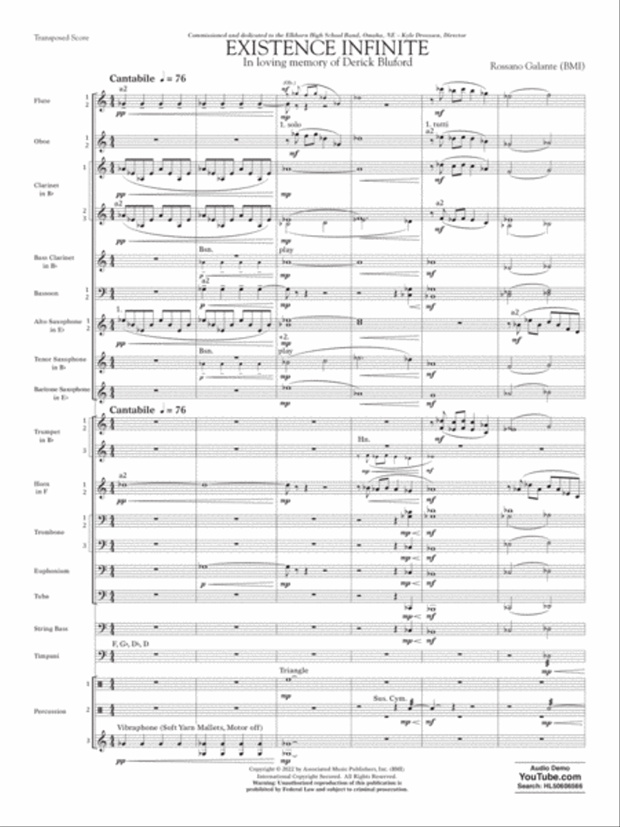 Existence Infinite - Conductor Score (Full Score) Concert Band scores gallery preview page 4