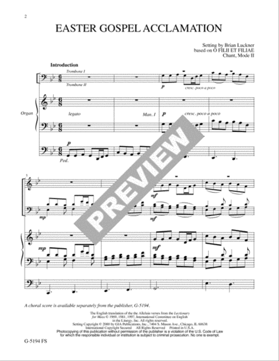 Easter Gospel Acclamation - Full Score and Parts