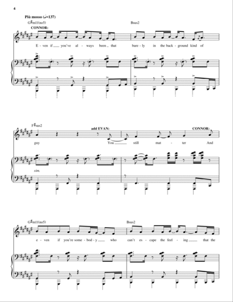 Disappear (from Dear Evan Hansen) Piano, Vocal scores gallery preview page 4