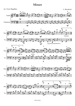 Minuet - Luigi Boccherini - Violin and Cello Duet