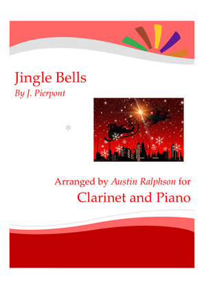 Book cover for Jingle Bells for clarinet solo - with FREE BACKING TRACK and piano accompaniment to play along with