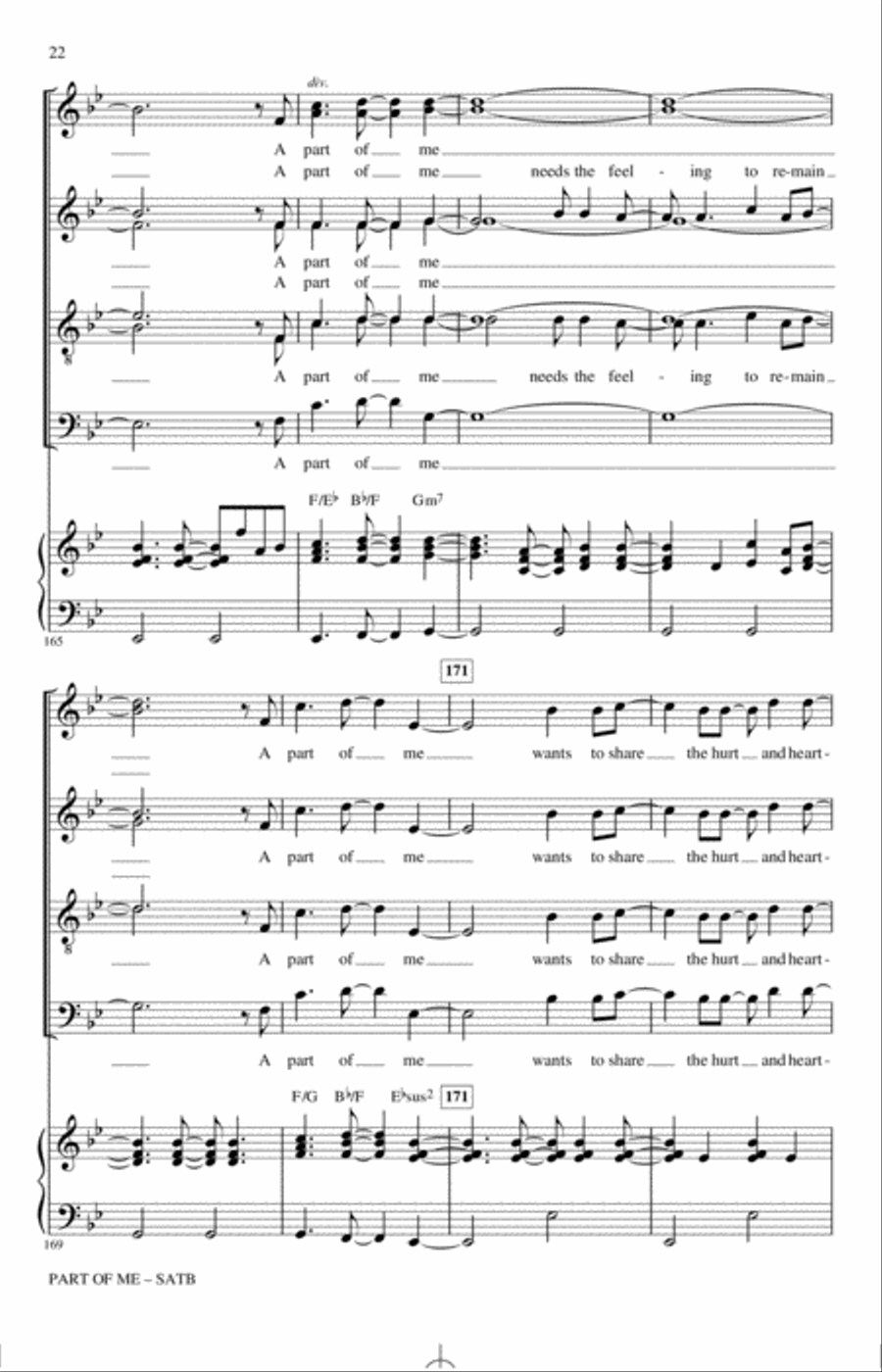 Part Of Me (from Dear Evan Hansen) (arr. Roger Emerson) 4-Part scores gallery preview page 21