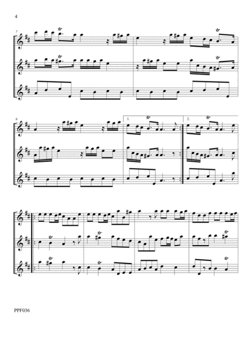 BOISMORTIER SONATA No. 1 in D MAJOR OPUS 7 No.1 for 3 flutes